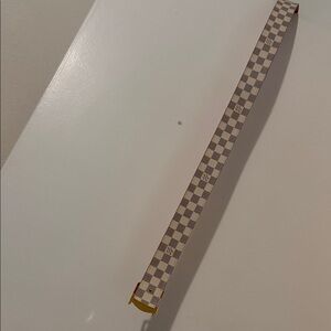 Louis Vuitton Checkered Belt with Gold Buckle